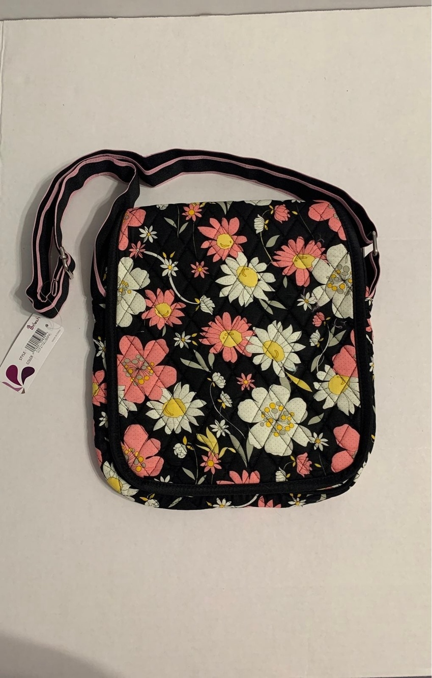 Belvah Messenger Bag. Pink and Black.